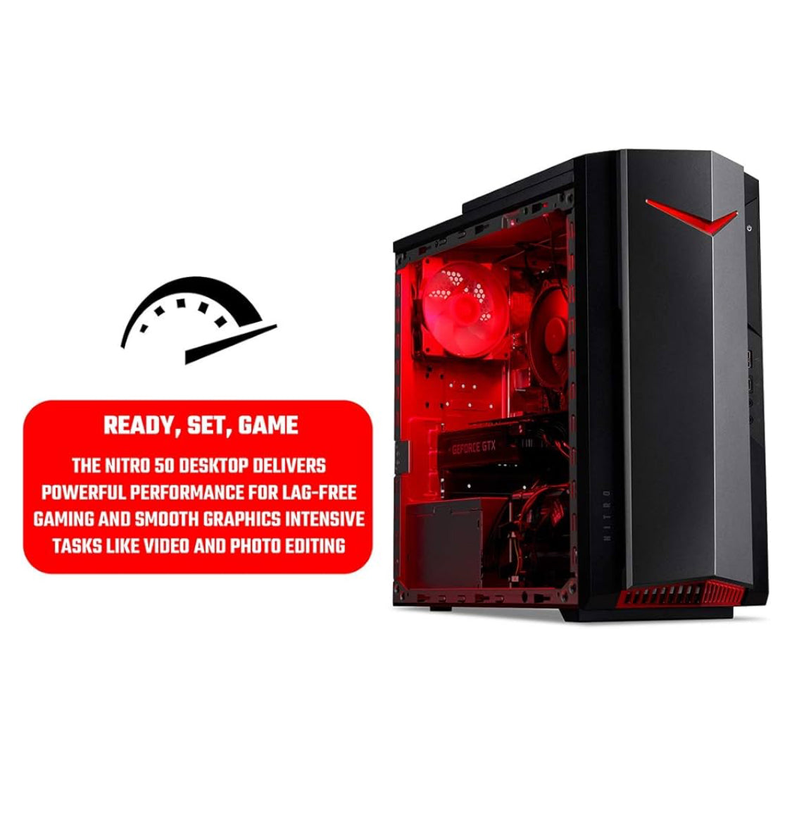 Acer Nitro N50-610 Gaming PC Core i5-10400 16GB 256GBSSD+1TB SATA GTX1650 4GB WIN11 With Gaming keyboard Mouse & Monitor Acer Nitro N50-610 Gaming PC Core i5-10400 16GB 256GBSSD+1TB SATA GTX1650 4GB WIN11 With Gaming keyboard Mouse & Monitor